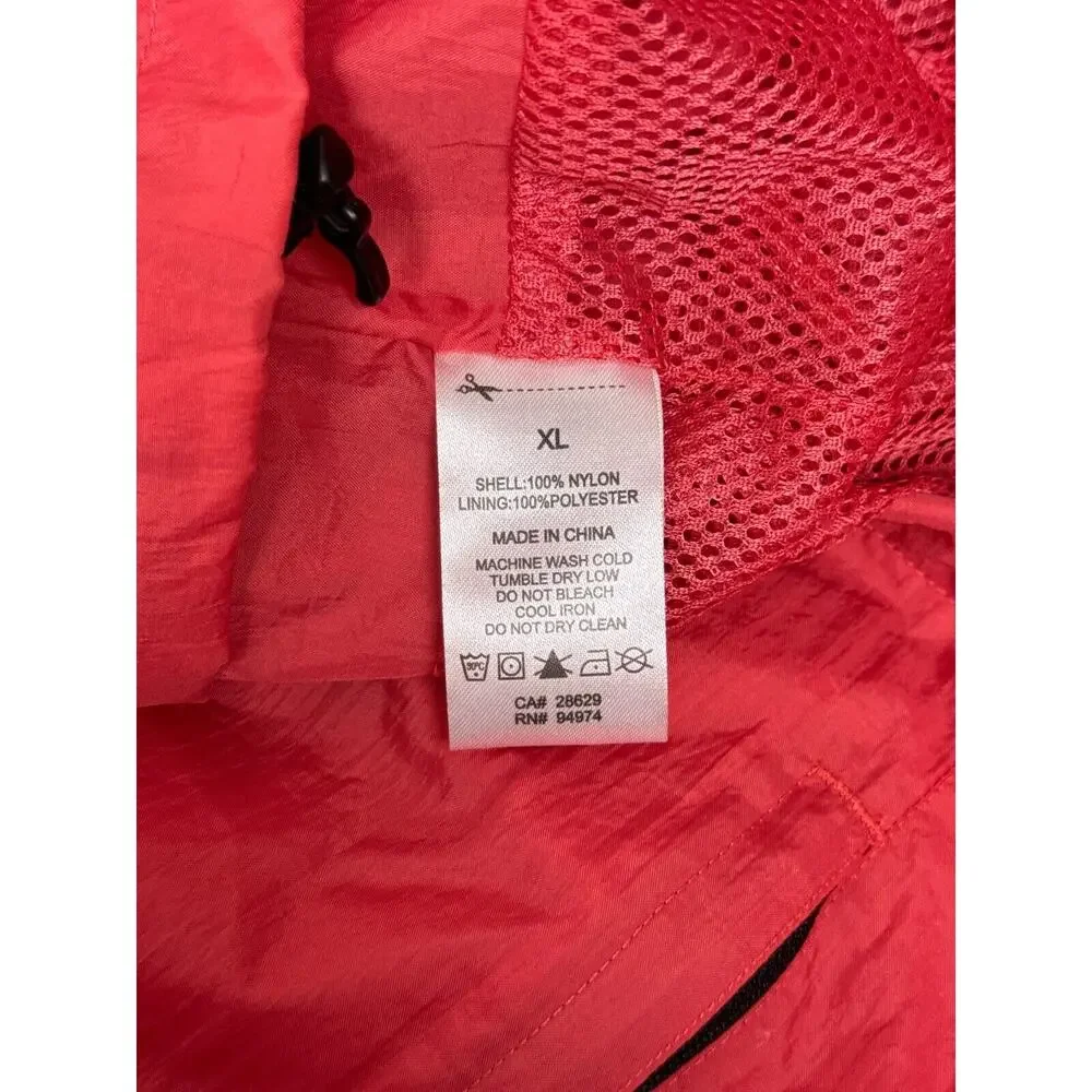 STUSSY Sport Jacket XL Mens Coral Pink Half Zip Pullover Windbreaker